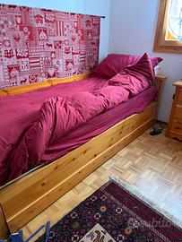 Letti singoli in legno abete rustico