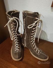 Anfibi estivi in tela da donna