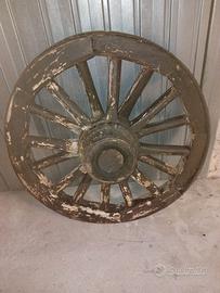 Antica ruota in ferro e legno 80 cm