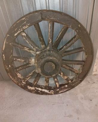 Antica ruota in ferro e legno 80 cm