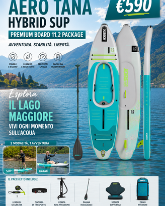 Jobe Aero Tana Hybrid SUP Premium Board 11.2 Kayak