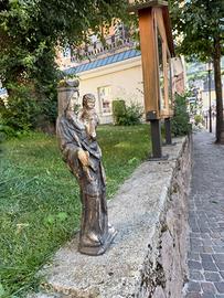 Scultura in Legno Madonna con Bambino Antica