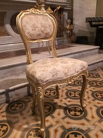 Poltroncina imbottita stile luigi xvi