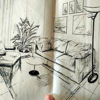 Parete attrezzata ArcLinea e divano B&b