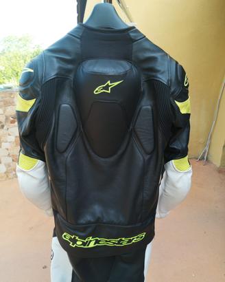 tuta moto 50 alpinestars divisibile in pelle