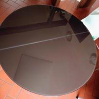 tavolo rotondo design legno-vetro