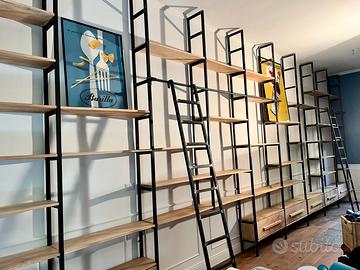 Libreria indistriale ferro legno