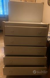 Cassettiera/fasciatoio Foppa Pedretti legno bianco