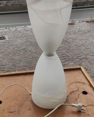 Lampada Da Tavolo Vetro spesso clessidra bianca