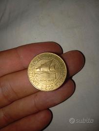 Moneta 200 lire esposizione mondiale di filatelia