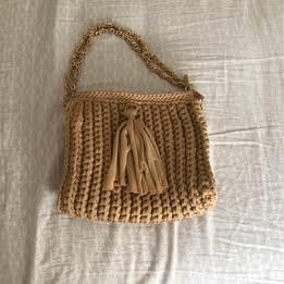 Pochette/borsa donna NUOVA in maglia beige