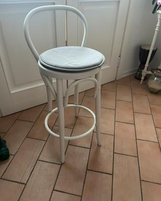 Sgabello stile thonet bianco