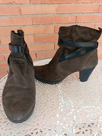 Stivaletto donna marrone n.39 in camoscio,
