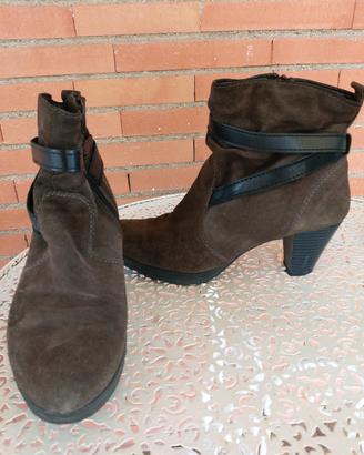 Stivaletto donna marrone n.39 in camoscio,