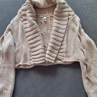 Cardigan corto coprispalle Mango tg M beige dorato