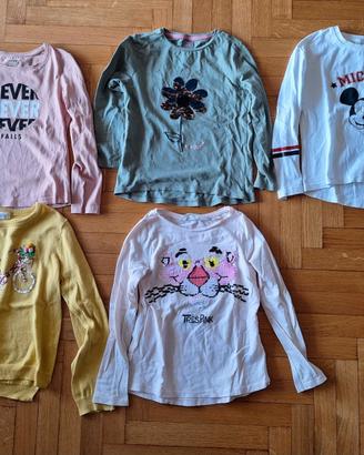 5 t-shirt bambini manica lunga