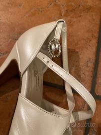 scarpe da sposa artigianali bianche open toe 39