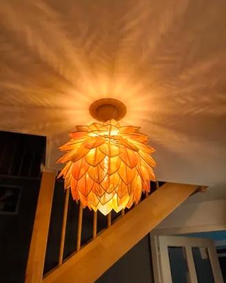 Paralume pigna giallo e arancione / loto di design