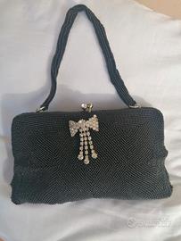 Pochette perline e  parure in strass