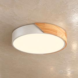 Plafoniera LED 25W Legno Ø32cm 2500lm 3000K Calda