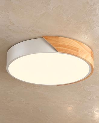 Plafoniera LED 25W Legno Ø32cm 2500lm 3000K Calda