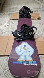 snowboard tavola con attacchi e scarponi 