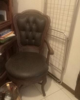 poltrona in noce, anni '50, con dispositivo intern