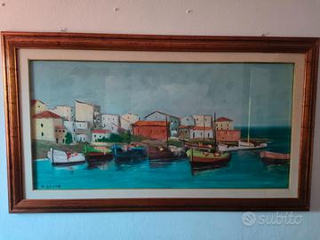 DIPINTO OLIO "VEDUTA DI STINTINO 60X120 M. DESSENA