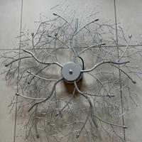 Lampadario albero inox con alogene