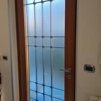 Portoncino entrata legno alluminio con vetro