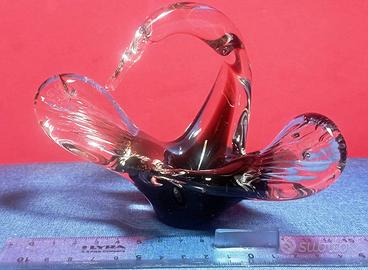 Cigno porta caramelle in vetro di Murano. Vintage