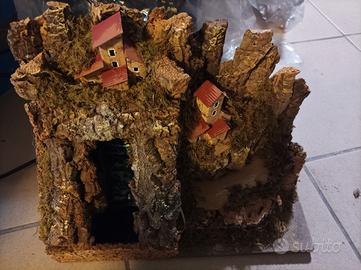 paesaggio con cascata per presepe