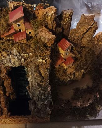 paesaggio con cascata per presepe