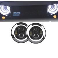 FARI PER JEEP WRANGLER 96-18 ANGEL EYES LED NERO