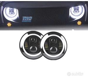 FARI PER JEEP WRANGLER 96-18 ANGEL EYES LED NERO