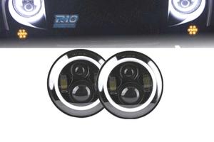 FARI PER JEEP WRANGLER 96-18 ANGEL EYES LED NERO