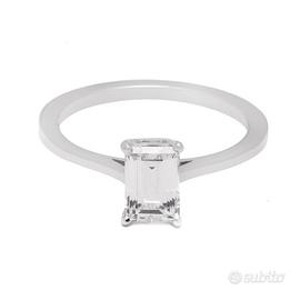 Anello solitario con diamante emerald 1,04ct