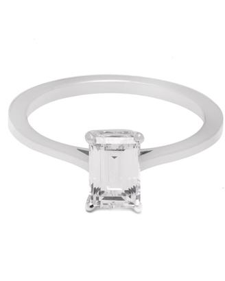 Anello solitario con diamante emerald 1,04ct