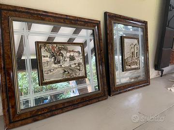 COPPIA QUADRI ARGENTO 925 E RADICA MADE IN ITALY