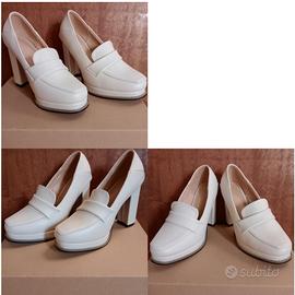 Mocassini Beige con tacco alto 10 cm
