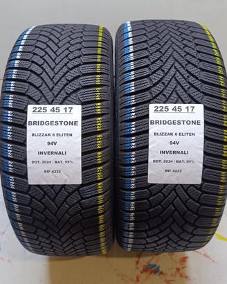 2 GOMME 225 45 17 BRIDGESTONE 2024 INV RIF4222