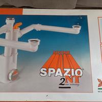 sifone salva spazio Lira per lavello a due vasche 