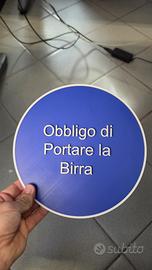 Targa / insegna obbligo di portare birra casa