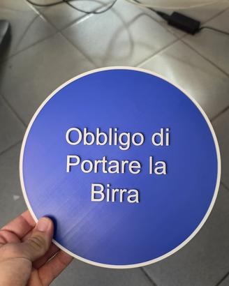 Targa / insegna obbligo di portare birra casa