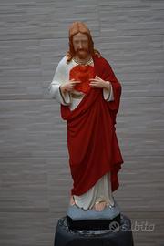 STATUA CUORE DI GESU' CM 83 IN CEMENTO DIPINTO A M