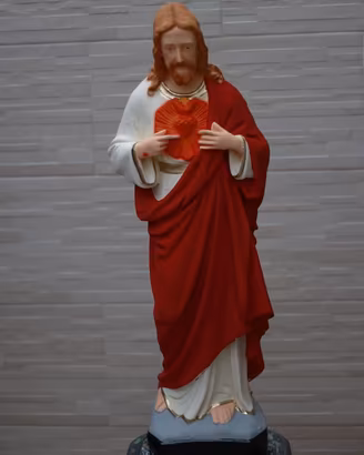 STATUA CUORE DI GESU' CM 83 IN CEMENTO DIPINTO A M