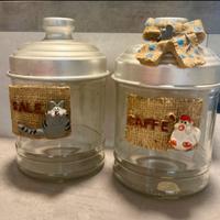 2 barattoli decorati a mano Paolo Chiari Firenze