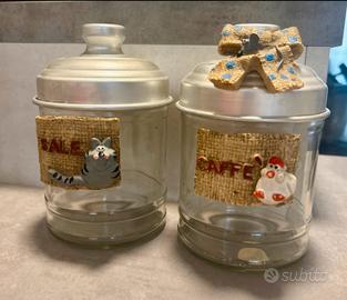 2 barattoli decorati a mano Paolo Chiari Firenze