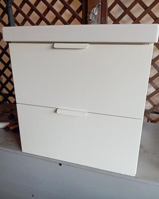 mobile bagno completo di rubinetto,sifone e specch