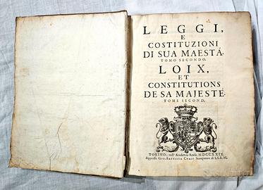 Leggi e costituzioni di Sua Maestà - Torino 1729